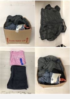 BOX OF CLOTHING IN VARIOUS SIZES AND DESIGNS