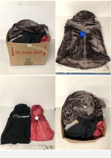 BOX OF CLOTHING IN VARIOUS SIZES AND DESIGNS