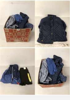 BOX OF CLOTHING IN VARIOUS SIZES AND DESIGNS