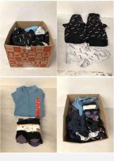 BOX OF CLOTHING IN VARIOUS SIZES AND DESIGNS