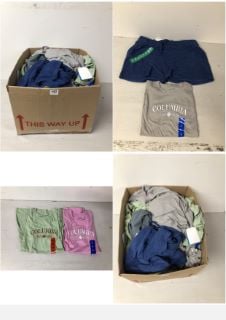 BOX OF CLOTHING IN VARIOUS SIZES AND DESIGNS