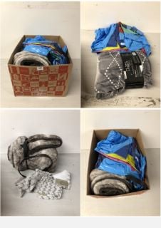 BOX OF ITEMS TO INCLUDE SIMPLE ELEGANCE THROW