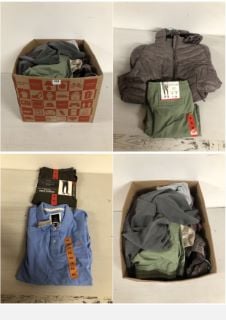 BOX OF CLOTHING IN VARIOUS SIZES AND DESIGNS