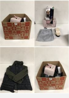 BOX OF CLOTHING IN VARIOUS SIZES AND DESIGNS