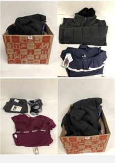 BOX OF CLOTHING IN VARIOUS SIZES AND DESIGNS