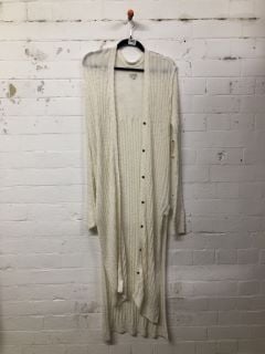 WOMEN'S DESIGNER LONG CARDIGAN IN IVORY - SIZE L - RRP £98