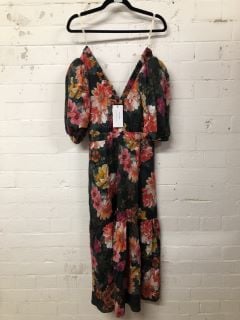 WOMEN'S DESIGNER DRESS IN FLORAL BLACK - SIZE 10