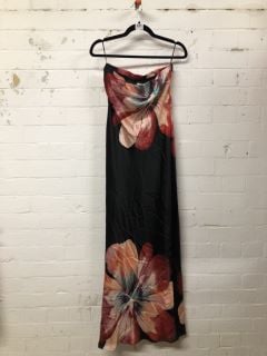 WOMEN'S DESIGNER FLORAL DRESS IN BLACK - SIZE UK 10 - RRP £138