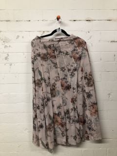 WOMEN'S DESIGNER LONG SLEEVE FLORAL TOP IN NEUTRAL - SIZE XS - RRP £98