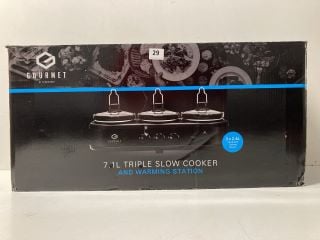 GOURMET 7.1L TRIPLE SLOW COOKER & WARMING STATION