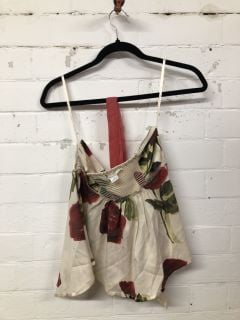 WOMEN'S DESIGNER FLORAL CROPPED TOP IN MULTI - SIZE M