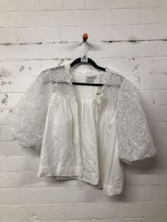 WOMEN'S DESIGNER CROPPED TOP IN WHITE - SIZE XL - RRP £90