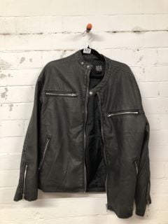 BDG JEANS ZIPPED LEATHER JACKET IN BLACK - SIZE M