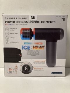 SHARPER IMAGE POWER PERCUSSION PRO+ COMPACT HOT+COLD DEEP TISSUE MASSAGER