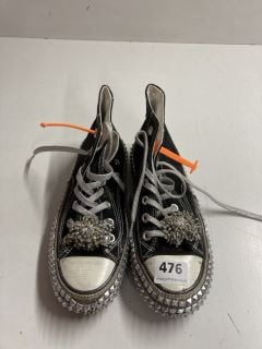 PAIR OF NAN-KU SEQUIN TRAINERS IN BLACK - SIZE UK 5