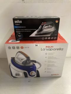 2 X IRONS TO INCLUDE POLTI LA VAPORELLA