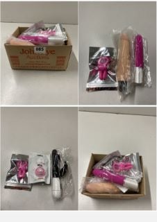 BOX OF ADULT SEX TOYS IN VARIOUS SIZES & STYLES (18+ ID REQUIRED)