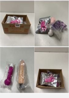 BOX OF ADULT SEX TOYS IN VARIOUS SIZES & STYLES (18+ ID REQUIRED)