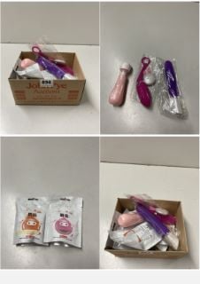 BOX OF ADULT SEX TOYS IN VARIOUS SIZES & STYLES (18+ ID REQUIRED)