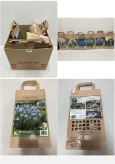 BOX OF VARIOUS LONGFIELD GARDENS FLOWER BULBS TO INCLUDE 80 MUSCARI