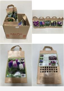 BOX OF VARIOUS LONGFIELD GARDENS FLOWER BULBS TO INCLUDE 20 HYACINTHUS