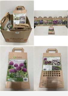 BOX OF VARIOUS LONGFIELD GARDENS FLOWER BULBS TO INCLUDE 4 ALLIUM