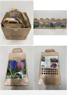 BOX OF VARIOUS LONGFIELD GARDENS FLOWER BULBS TO INCLUDE 20 HYACINTHUS