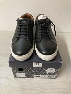 PAIR OF PENGUIN PAXTON TRAINERS IN BLACK - SIZE UK 8