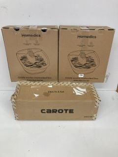 2 X HOMEDICS FOOT SPAS AND A CAROTE CROCKERY SET