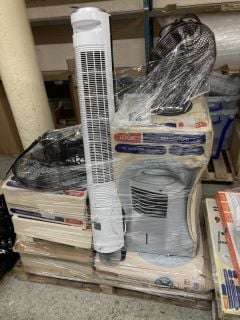 PALLET OF HOMEWARES AND TECH TO INCLUDE FANS (PLEASE NOTE THESE ITEMS ARE WATER DAMAGED)