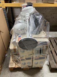 PALLET OF HOMEWARES AND TECH TO INCLUDE FANS (PLEASE NOTE THESE ITEMS ARE WATER DAMAGED)