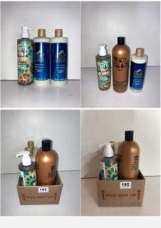 BOX OF SHAMPOOS AND BATH OILS ETC