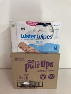 HUGGIES PULL UPS AND A CASE OF WATER WIPES