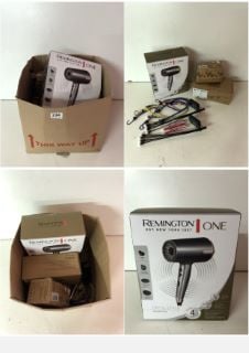 BOX OF HOMEWARES TO INCLUDE REMINGTON HAIR DRYER