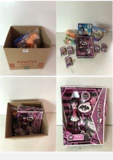 BOX OF CHILDRENS TOYS TO INC MONSTER HIGH DOLL