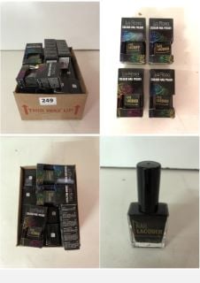 BOX OF LA ROSA COLOURED NAIL POLISH