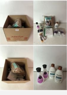 BOX OF BEAUTY PRODUCTS TO INCLUDE CUTEX NAIL POLISH REMOVER