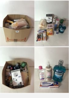 BOX OF BEAUTY PRODUCTS TO INCLUDE LISTERINE MOUTHWASH