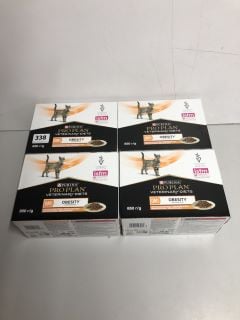 FOUR BOXES OF PROPLAN CAT FOOD BBE 06/25