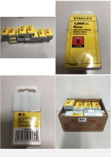 QTY OF STANLEY 1,000 8MM LIGHT DUTY STAPLES