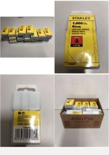 QTY OF STANLEY 1,000 8MM LIGHT DUTY STAPLES