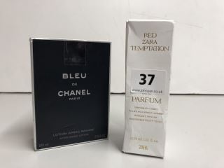 ZARA RED EAU DE PARFUM AND BLEU DE CHANEL AFTER SHAVE (SEALED)