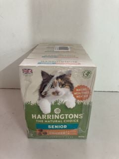 FIVE BOXES OF HARRINGTONS SENIOR CAT FOOD BEE 11/24