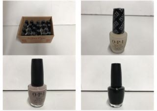 BOX OF VARIOUS OPI NAIL POLISHES AND LACQUERS