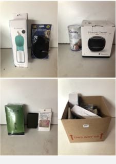 BOX OF HOMEWARES TO INCLUDE AN ULTRASONIC CLEANER