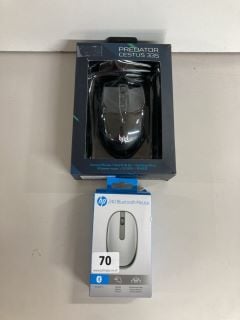 HP BLUETOOTH MOUSE AND A PREDATOR GAMING MOUSE