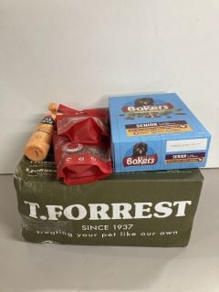 PET PRODUCTS TO INCLUDE A BOX OF 50 PIGS EARS BBE 07/25