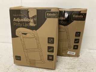 2 X KIDOOLA GREY & WHITE ADJUSTABLE POTTY LADDERS