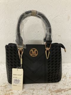 MISS LULU HANDBAG FOR WOMEN, WOVEN AND CHEVRON PATTERN, M LOGO ON THE FRONT, TOP HANDLE OR SHOULDER BAG RRP: £28