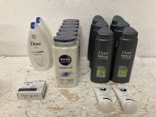 QTY OF ITEMS INC DOVE MEN +CARE FORTIFYING SHAMPOO + CONDITIONER